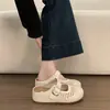 Medias Pantuflas Cerradas de Suela Gruesa que Aumentan la Altura para Mujer, Nuevo Estilo Verano 2026, Sandalias Transpirables con Diseño Hueco, Sandalias Slip-On Estilo Birkenstock