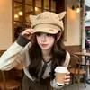 Gorro Octagonal con Orejas de Gato para Mujer Otoño Invierno Japonés Dulce Fresco Bordado Boina Hace que la Cara se Vea Más Pequeña Celebridad de Internet Orejas Lindas Boina