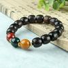 Conjunto de colar de madeira de pereira Huanghua e pérola da noite, pulseira de mão de terra afundada, contas de Buda com pérola da noite, pulseira de mão de madeira de ágar de terra preta