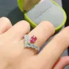 Anillo de Plata S925 de Lujo Ligero con Alejandrita para Mujer, Anillo Fresco y Dulce Totalmente Incrustado con Diamantes, Exquisito Sentido de Alta Gama
