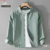 Camisa de Lino Fina para Hombre Manga Larga Casual Holgada Camisa de Algodón y Lino Top de Tejido de Lino Ropa Interior Blanca Tendencia Primavera Verano