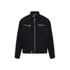 Jaqueta Harrington de Lona Lavada Masculina Marca Moderna Outono Curta Americana Gola Alta Solta Estilosa Roupa de Trabalho Top