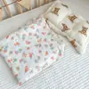 Colcha de Algodão Fina de Algodão Doce de 2 Camadas para Bebê Colcha de Ar Condicionado para Bebê Cobertor de Gaze Macio de Verão Colcha de Toalha Infantil