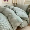 Juego de tres piezas de algodón para dormitorio de estudiantes universitarios para literas 0.9m ropa de cama Sábanas 100% algodón puro, funda de edredón, sábana bajera