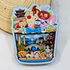 Serie YunnanAtracciones Culturales y Creativas ÚnicasXishuangbannaCiudad TurísticaSouvenirImanes de Refrigerador de Madera