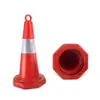 Cono de carretera de plástico PVC cono reflectante rojo cubo de helado barrera de advertencia de tráfico vial cono con anillo de elevación 70 cm