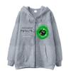 Sudadera con cremallera y estampado de bola de espina verde inspirada en el diseño, sudadera casual holgada, chaqueta tipo cárdigan para hombre