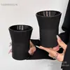 Taza de Café Colgante de Obsidiana Negra Simple de Alto Valor, Taza de Té Antiescaldado, Taza de Vidrio Mate, Taza para Latte, Taza para Beber en Casa