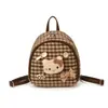 Mochila de Cuadros Bloques de Color Estilo Coreano para Mujer 2025 Nueva Moda de Nicho Tendencia Mini Mochila de Gato Linda