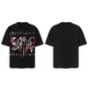 Saint vintage Estilo Americano High Street Holgada Vtg Camiseta de Manga Corta para Hombre Camiseta Estampada Alfabeto Figura Camiseta Urbana