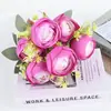 Natal, Halloween, Outono Seleção Amazon Botão de Chá Rosas Enfeites, Flores Artificiais Decorativas, Decoração de Casa