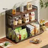 Estante de Almacenamiento de Escritorio Caja de Almacenamiento de Alto Valor para Bolsitas de Té Barra de Café Estante de Encimera Caja de Almacenamiento para Snacks Gabinete Pequeño