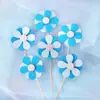 5 Banderitas de palillo con florcitas pequeñas de color rosa diamante, negro, súper bonitas, tapones para decoración de pasteles, tarjeta, producto terminado