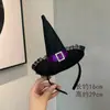 Tocado de Halloween Sombrero Mágico de Bruja Diadema Decoración de Maquillaje Diadema de Encaje Horquilla de Calabaza Accesorio para el Cabello de Fantasma