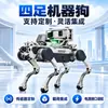Perro robot industrial opcional de cuatro patas para inspección, fumigación, monitoreo y plataforma robótica móvil con carga útil integrada.