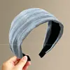 Diadema vintage de lunares plisada de ala ancha para mujer, casual y única, con un toque de alta gama, diadema versátil que hace que la cabeza se vea más alta y el rostro parezca más pequeño