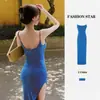 Vestido de tirantes sin mangas Sexy Spice Girl para mujer, de verano, con sentido de alta gama, de longitud media, ajustado, adelgazante, que expone el pecho, falda para la cadera