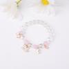 Pulseira de Cristal Cão Canela Ins para Meninas Sanrio Casal Cristal Cristal Rosa Pulseira Floral Estudante Melhor Amigo Presente
