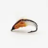 BLF lagarta-do-bambu ninfa mosca anzol luya isca de pesca com mosca boca inclinada artefato boca de cavalo listrada branca perca truta