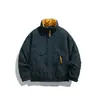 Northern Boundary Marca de Moda Americana para Hombre Invierno 2025 Nuevo Color Block Cuello Alto Chaqueta de Algodón Ropa de Trabajo Abrigo de Algodón Chaqueta Acolchada Cálida