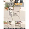 Juego de Muebles de Exterior Mojia para Cafetería, Balcón al Aire Libre, Jardín, Terraza, con Mesas y Sillas de Madera Plástica Cubiertas de Tela