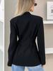 Diseño de Chaqueta de Traje Negra de Cintura Entallada de Alta Gama para Otoño e Invierno 2025, Elegante y de Moda para Viajes Transfronterizos