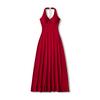 Ap25366-25 Novo Estilo de Verão Europeu e Americano Estilo Puro Lust Vestido Longo Sexy com Decote em V Recorte Costas Nuas