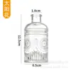 Jarrón de Cristal Repujado Vintage de Lujo de Entrada Sencilla Estilo Ins Jarrón para Mesa de Comedor Botella Decorativa Hidropónica Transparente Estilo Europeo