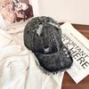 Gorra de Béisbol de Mezclilla Lavada Nueva Gorro Distintivo de Moda Urbana Rave para Hombre y Mujer de Ala Grande para Cara Pequeña