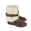 Sandalias Romanas 2025 Verano Nuevas Listas para Usar Venta al por Mayor Cierre Trasero Retro Aumento Interno Slip-On Sandalias de Cuña Casuales
