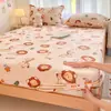 Manta de Cama de Leche de Invierno de Felpa Pieza Única Juego de Sábanas Infantiles con Más Terciopelo Manta de Cama Dormitorio Protector de Colchón Totalmente Envuelto de Felpa de Coral