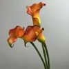Flores Artificiais PU Lírio-do-calla Flor Falsa Decoração de Casa Toque Realista Lírio-do-calla com Borda Enrolada Haste Longa Alocasia Arranjo Floral de Casamento