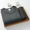 Conjunto de Ropa Interior Térmica de Algodón Puro para Hombre Otoño e Invierno, Estilo Delgado, Capa Base a Prueba de Frío y Cálida, Camiseta Interior y Pantalones de Algodón