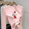 2025 Nueva Camiseta Térmica de Base para Niñas Otoño e Invierno Camiseta Elegante de Manga Larga Engrosada Cepillada Primavera y Otoño