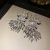 Pendientes de Ala de Cristal Aguja de Plata con Diamantes 2026 Pendientes de Personalidad Exagerada Transfronterizos Temperamento Lujo Ligero Pendientes de Alta Gama para Mujer
