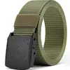 Cinturón Popular de Lona Transfronterizo para Hombres, Cinturón Deportivo, Cinturón de Entrenamiento Militar con Hebilla Lisa, Cinturón tipo Nylon que Puede Pasar por el Control de Seguridad