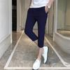 Shorts de Terno Cropped Branco Casual Finos de Verão Estilo Coreano Tendência Masculino para Caimento Slim