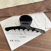 Presilha de Cabelo Quadrada de Alta Qualidade Estilo Coreano para Mulheres, Design de Letras Preto e Branco, Tamanho Médio, Elegante para Meio Preso, Atacado