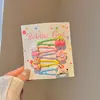 Pinzas para el pelo de niños de colores dulces, estilo japonés y coreano, con flores de dibujos animados de colores, pinzas para flequillo lateral para niñas y pasadores para bebés, accesorios para el pelo