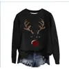 Suéter Navideño Cruzado para Mujer Ropa Deportiva Casual Festivo Cuello Redondo Manga Larga