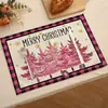 En Stock Decoración Popular para Fiesta Navideña Restaurante Occidental Mantel Individual Estampado de Alce y Muñeco de Nieve Almohadilla Aislante de Calor Versátil para Otoño/Invierno Mantel Individual de Poliéster