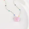 ¡Flores Arcoíris! Collar de Flor con Perlas de Color Dopamina para Mujer, Cadena para Clavícula con Diseño Fresco y Dulce Estilo Ins