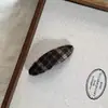 Grampo de Pressão com Botão Tecido Xadrez Retrô Linha de Prensagem Outono Inverno Versátil Franja Lateral Acessório de Cabelo