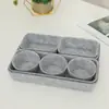 Conjunto de oito caixas de feltro para armazenamento em estoque do fabricante, cesta de armazenamento de feltro moldada em uma peça, caixa de armazenamento redonda para itens diversos de mesa