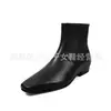 Botines de Piel de Cordero/Ante de Primera Capa para Mujer, Botas Adelgazantes, Nuevas Llegadas de Invierno, Cremallera Trasera, Tacón Bajo, Botines Individuales para Mujer