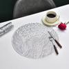 Descanso de Mesa Redondo Criativo Quente PVC Bronzeado Padrão de Folha Decorativo Isolamento Térmico Descanso de Mesa Multicolorido Transfronteiriço