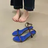 Sandalias de Tacón Fino Abiertas Estilo Francés para Mujer, Adecuadas para Uso en Exteriores, Verano 2026, Tacones Altos Elegantes de una Sola Tira para Combinar con Vestidos, Sandalias sin Cierre