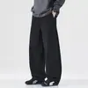 Pantalones casuales holgados rectos negros para hombre, tendencia otoño e invierno 2026, nuevos pantalones deportivos transpirables estilo americano para hombre