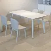 Mesa de jantar e cadeiras de ardósia branca pura para uso doméstico, simples e minimalistas para espaços pequenos, preto puro, estilo minimalista e de luxo leve, nova mesa de jantar preta pura