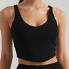 Chaleco Deportivo Corto Ajustado para Mujer con Almohadillas para el Busto, Sensación Desnuda, Amigable con la Piel y Hermosa Espalda, Top de Ropa de Fitness Yoga sin Mangas para Mujer